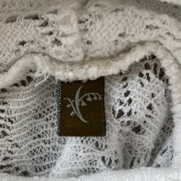 Anthropologie Load NY Off-white Crochet & Lace Turtleneck Blouse - Picture 8 of 10